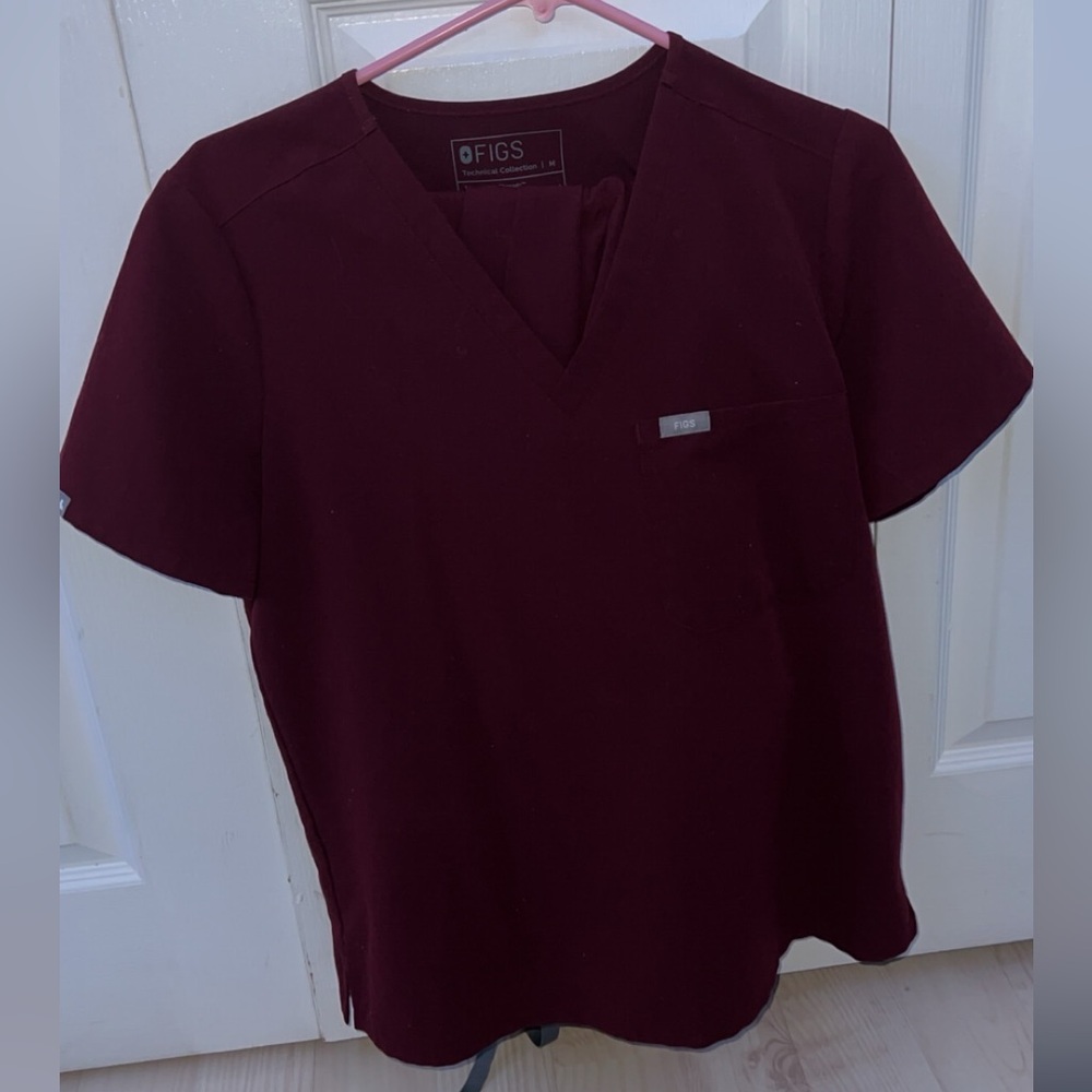 figs scrubs in burgundy
